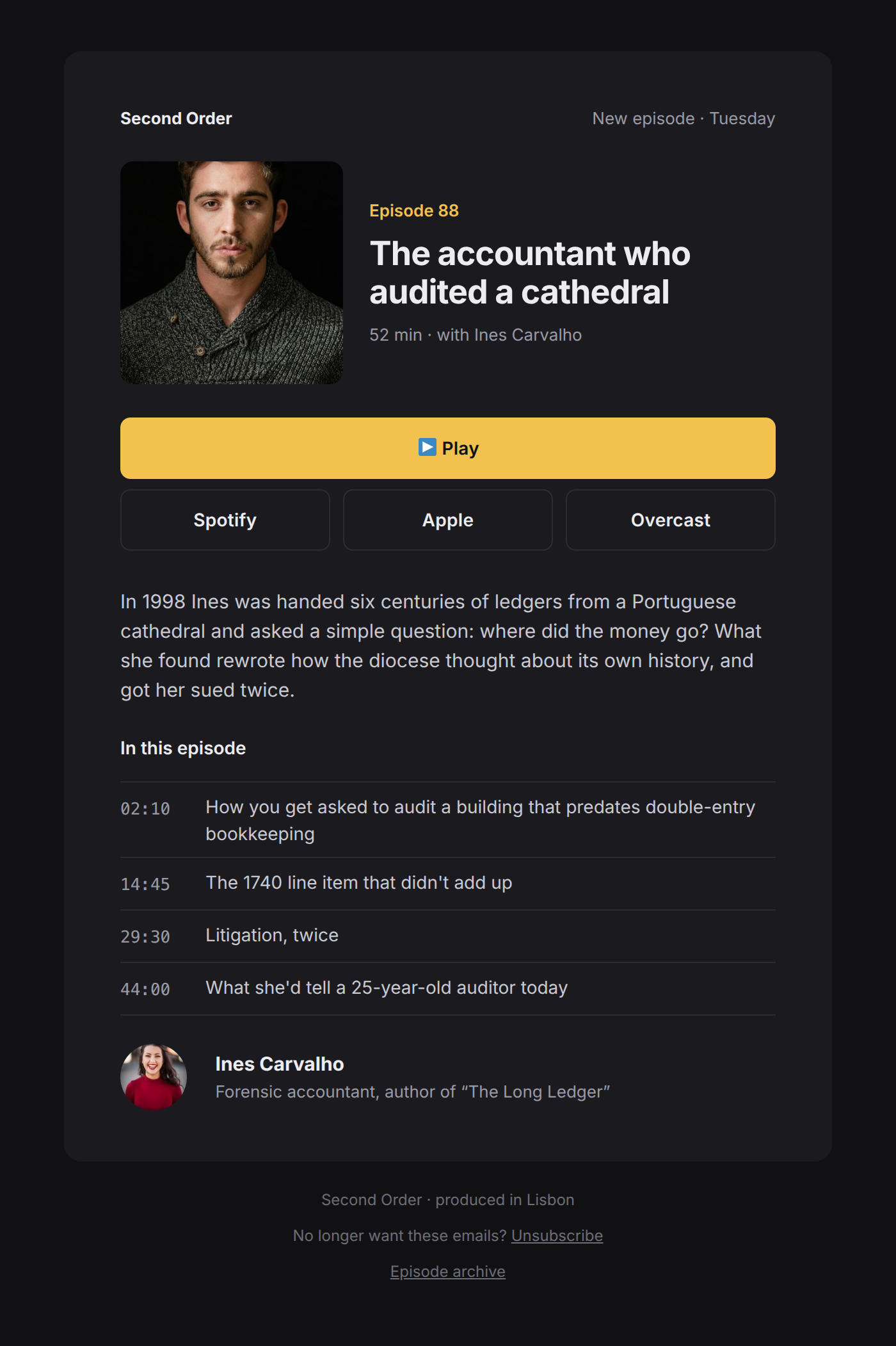 Episode email template
