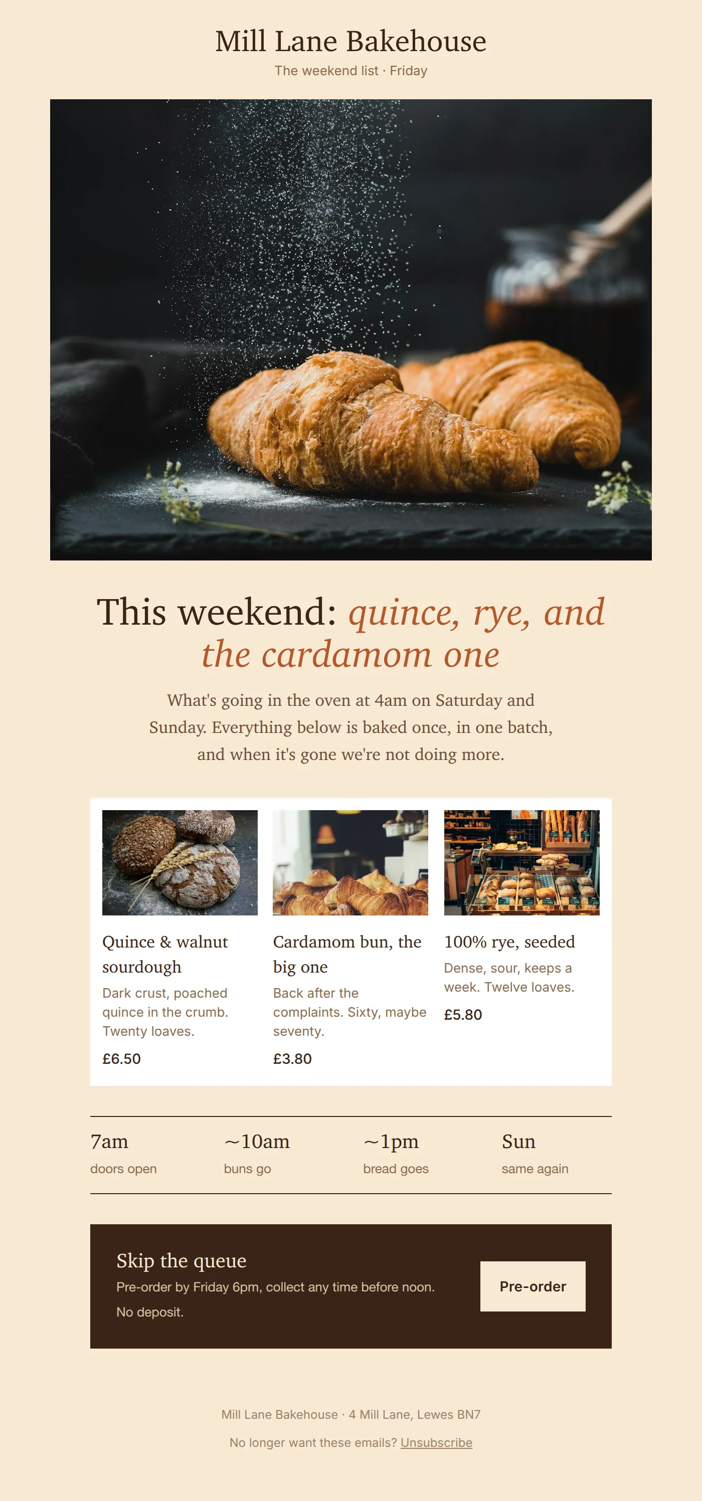 Oven email template